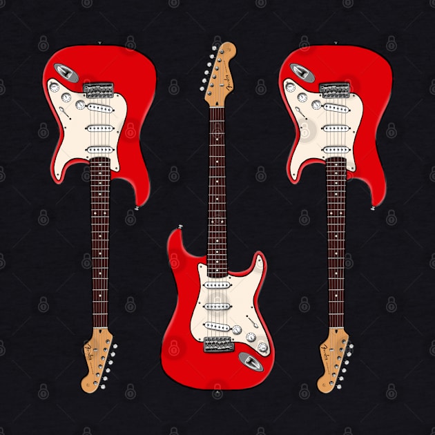 Triple Fiesta Red Stratocaster by saintchristopher